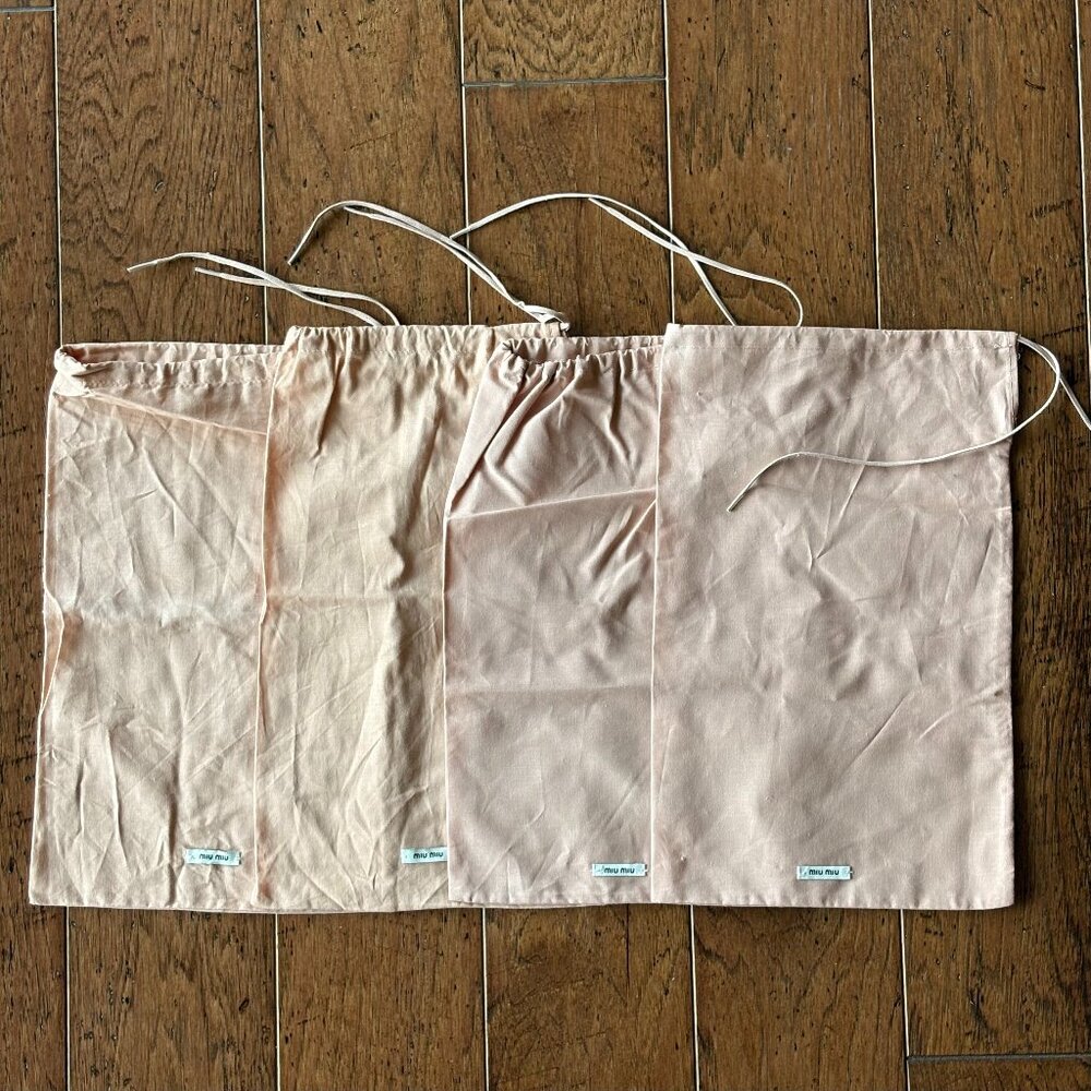 4 Miu Miu Dust Bags. New. Pink/Salmon.